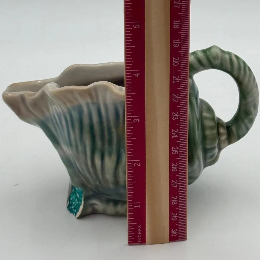 Sur La Table Seashell Creamer Pitcher Ceramic Portugal Coastal Cottage